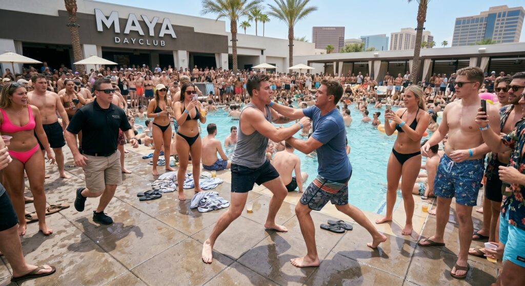 Old Town Scottsdale Pool Party Assault Arrest Risks | Maya Dayclub Fight